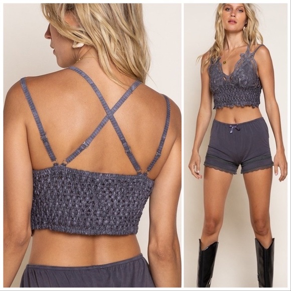POL Longline Mineral Wash Lace Bralette - Picture 3 of 16